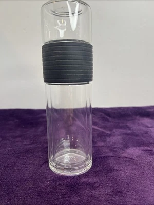 Botella infusora de té de vidrio de doble pared Ukiyo Sense filtro de acero inoxidable NEGRO Foto 1 de 4