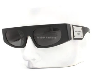 Dolce Gabbana Sunglasses DG 4411 2525/87 Matte Black Silver Plaque Logo w/case - Picture 1 of 9