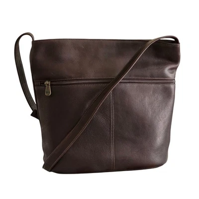 Le DONNE Leather Collection  Large Bucket Crossbody Tote Cafe NWT - Image 1 of 4