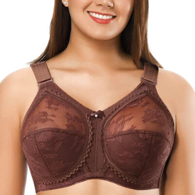 Women's Plus Size Bra Minimizer Ultra thin Lace Bralette Full Coverage Firm Hold - Image 1 of 4