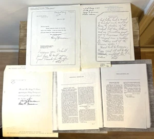 1940s Harry S Truman Photocopied Letters Holiday Card Executive Orders Lot of 5 - Picture 1 of 9