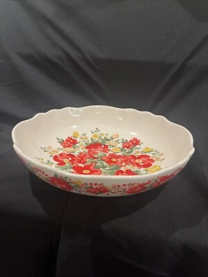 Pioneer Woman floral grande ~ 13" de diâmetro. ~ Tigela para servir massas - Imagem 1 de 4