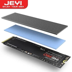 JEYI Aluminum Heatsinks for PCIe NVMe M.2 2280 SSD with Silicone Thermal Pad UK - Afbeelding 1 van 6