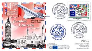 CO-RET63 FDC Eur. Parliament "40. 1st Concorde BA flight London-Barhein" 8-5-16 - Imagen 1 de 1