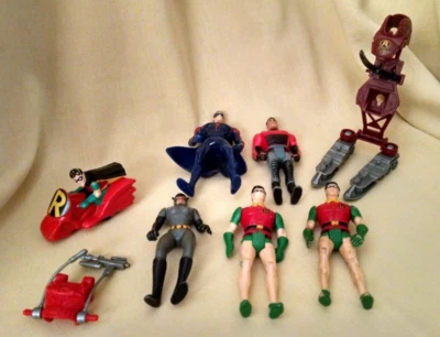 BATMAN LOT 7 ROBIN CATWOMAN KENNER DC COMICS CRIME SQUAD SKI BLAST TURBO GLIDER. - Image 1 of 4