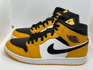 AIR JORDAN 1 MID / Hombre Talla 10.5 /554724701 / Taxi / Negro Blanco Amarillo - Imagen 1 de 6