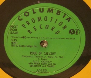 Robe Of Calvary JILL COREY 78 Phonograph Record PROMO COPY!! - Picture 1 of 1