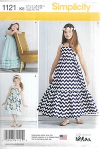 Simplicity Little Sparrow Pattern #1121-Vestidos Pullover Niña Talla 7-14 Verano - Imagen 1 de 1