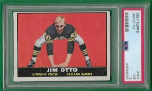 1961 Topps #182 Jim Otto (RC) (HOF) (PSA 3 en muy buena condición) Oakland Raiders - Imagen 1 de 2
