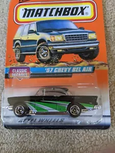 MATCHBOX 1997 SERIE #31/75 NEGRO 57 CHEVY BEL AIR CLÁSICO DÉCADAS ENVÍO GRATUITO A EE. UU. - Imagen 1 de 5