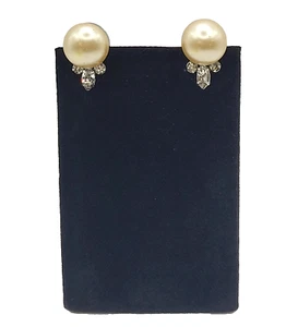 Art Deco Stil Kunstperlen Knopf Glas Strass silberfarben Clip On Ohrringe - Bild 1 von 18