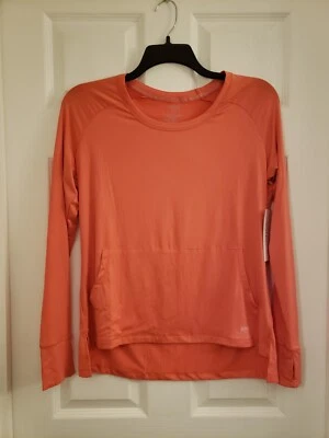 Jones New York Sport Mujer Ropa Activa LS Top Camisa Gimnasio Rosa Salmón Bolsillo Pequeño Foto 1 de 4