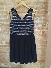 Fatface size 10 dress navy with white pattern detail thick strap