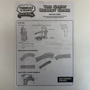 Thomas & Friends Take-n-PLay The Great Quarry Climb Papel Instrucciones 2012 - Imagen 1 de 14