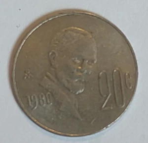 1980 Mexiko 20 Cent Vintage Münze Sammlerstück zirkuliert  - Bild 1 von 2