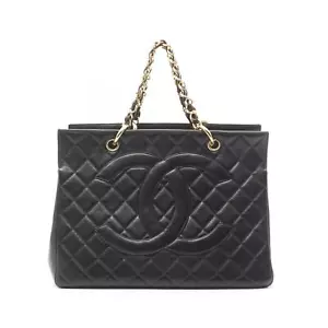 CHANEL Matelasse Jumbo COCO Mark Tote Bag genarbtes Kalbsleder schwarz gebrau... - Bild 1 von 12