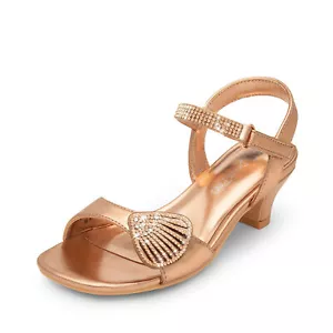 Girls Little Kids Sandals Ankle Strap Low Heel Wedding Party Dress Pumps - Picture 1 of 15