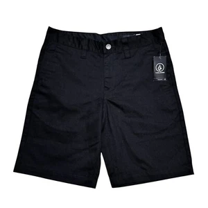 Volcom Big Boys Size 29 Waist (18) Solid Black VMONTY Shorts NWT - Picture 1 of 7