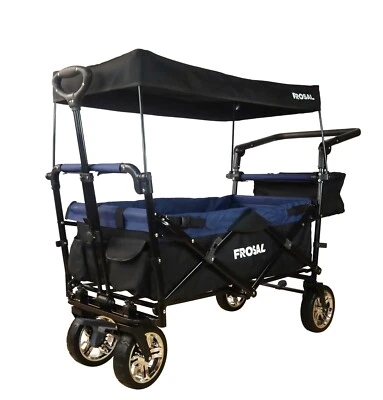 FROSAL Bollerwagen Loki faltbar Transportwagen klappbar schwarz-blau Kinder