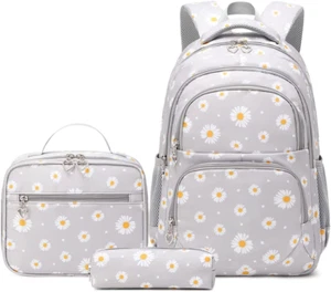 3Pcs Daisy Prints Backpack Sets Kids Bookbag Primary School Daypack Elementary S - Picture 1 of 7