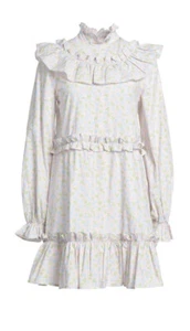 New With Tags Ganni Womens Cotton Flowers Knee-Length Dress Size 38 $276+ Tax - Picture 1 of 8