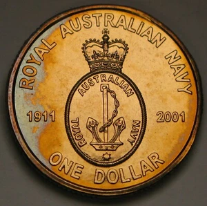AUSTRALIA 1 Dollar 2001 - Aluminum-Bronze - Navy Anniversary - aUNC - 148 * - Picture 1 of 2