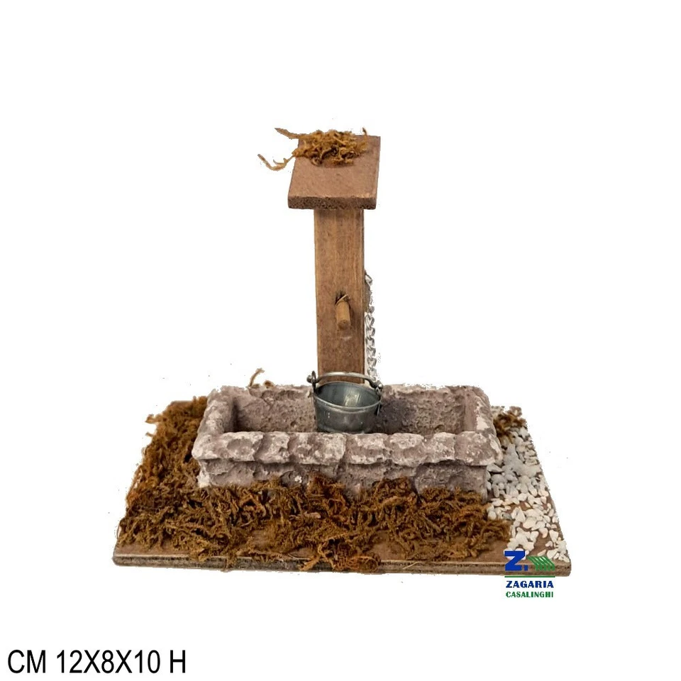 ZAGARIA CASALINGHI ABBEVERATOIO IN LEGNO ACCESSORIO PER PRESEPE NATALIZIO CM 12X8X10 ART 91355