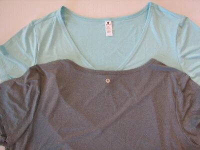 Two Plus Size Fitness Performance Tops V Neck 90 Degrees Feminine Cut 1X - Image 1 of 4