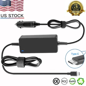 USB-C CAR Charger for Dell Latitude 5510 7200 7520 9520 9330 Laptop DC Adapter - Picture 1 of 11