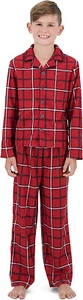 Tommy Hilfiger Boys Plaid Long Sleeve 2-Piece Pajama Set, Scarlett Red, 4T - Picture 1 of 5