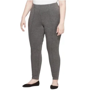 Ava & Viv 1X Skinny High Rise Comfort Waist Grey Pull On Ponte Pants - Picture 1 of 7