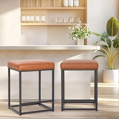 Brown and Black 24" Kitchen Counter Bar Stools Chair - Image 1 of 4