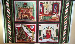 1 Wonderful "Holiday Home" Christmas Cotton Fabric Quilting/Wallhanging Panel - Picture 1 of 3