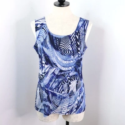 Blusa sin mangas elástica con estampado abstracto azul S de Kate & Mallory para mujer Foto 1 de 4