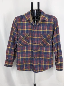 VINTAGE 80s 90s C.P.O. BY PARK AVE MEN'S MEDIUM WOVENFLANNEL FIELD SHIRT Y2K - Picture 1 of 8