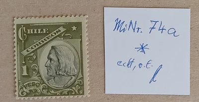 Chile 1905 - Peso Bronce - MiNr 74 a - 1 Peso - Verde-Bronce - Experto MAIER Foto 1 de 4