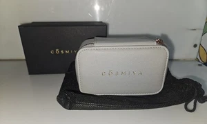 Joyero de viaje nuevo en caja Cosmiya gris imitación cuero oro rosa cierre de cremallera - Imagen 1 de 8