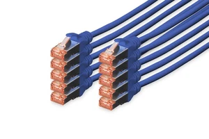 DIGITUS CAT 6 S-FTP patch cord, Cu, LSZH AWG 27/7, length 1 m, 10 pieces, color - Afbeelding 1 van 6