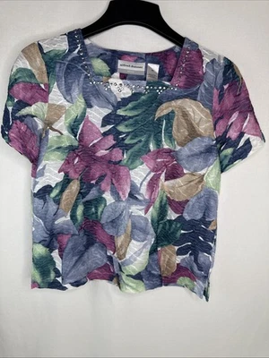 女式 PS Alfred Dunner 短袖多色花卉上衣  — 第 1/4 张图片