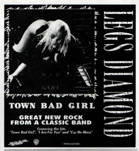 vtg LEGS DIAMOND TOWN BAD GIRL MAGAZINE PRINT AD Original Album Release Clipping - Picture 1 of 1