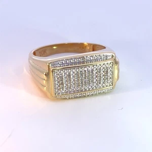 Anillo de moda de diamantes para caballero 47 diamantes .094 quilates T.W. 10K Amarillo G (MI1065550) - Imagen 1 de 11