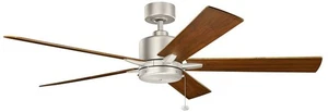 60" Kichler Lucian II Brushed Nickel Pull-Chain Indoor Ceiling Fan - Picture 1 of 1