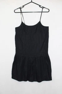 Tommy Jeans taglia S mini abito smanicato lino nero tinta unita girocollo pullover - Foto 1 di 6