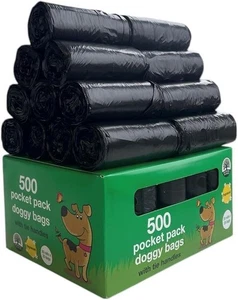 500 Lemon Scented Dog Poop Bags Large Doggy Pet Poo Waste Bags Bag Pocket Size - Picture 1 of 4