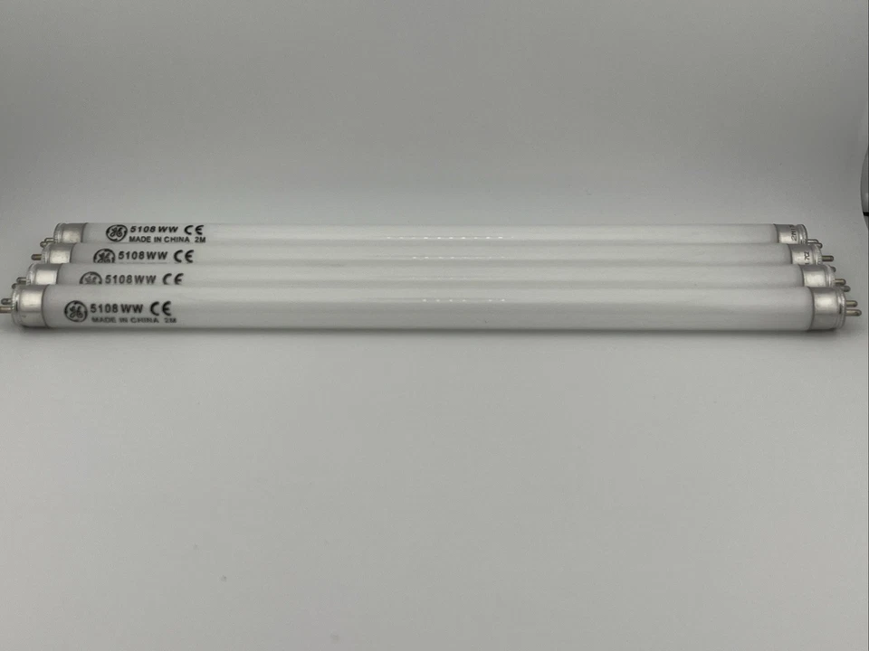 4 Pack GE F8T5 WW T5 8W Warm White 12” Bulbs - Image 1 of 4