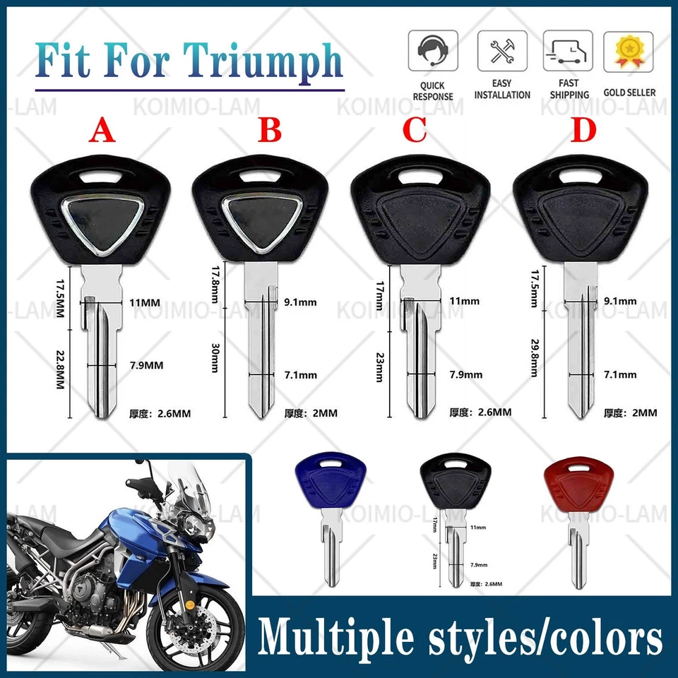 Llave en blanco apta para Triumph 1050 Street Triple 600 675 Tiger 800 T100 T900 sin cortar Foto 1 de 4