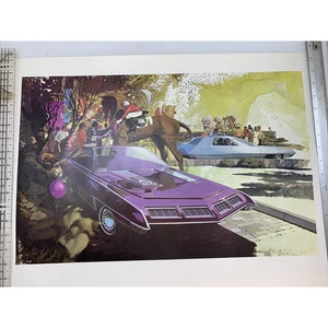 Syd Mead Kunstdruck Futuristisches Auto 18x25 USA Stahl Poster 1967 Vintage - Bild 1 von 10