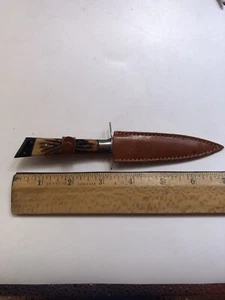 1950’s World MDSE 6 1/4" Fixed Blade Knife With Leather Sheath Made In Japan - Picture 1 of 7