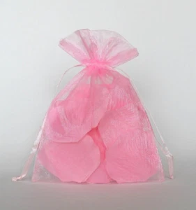 Organza Gift Bags Pink Sheer Wedding Favour Bags with Drawstring Pack of 50 - Picture 1 of 5