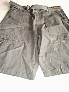 Pantaloncini da uomo grigi taglia 36 con cintura Roebuck & Co nuovi con etichette - Foto 1 di 2